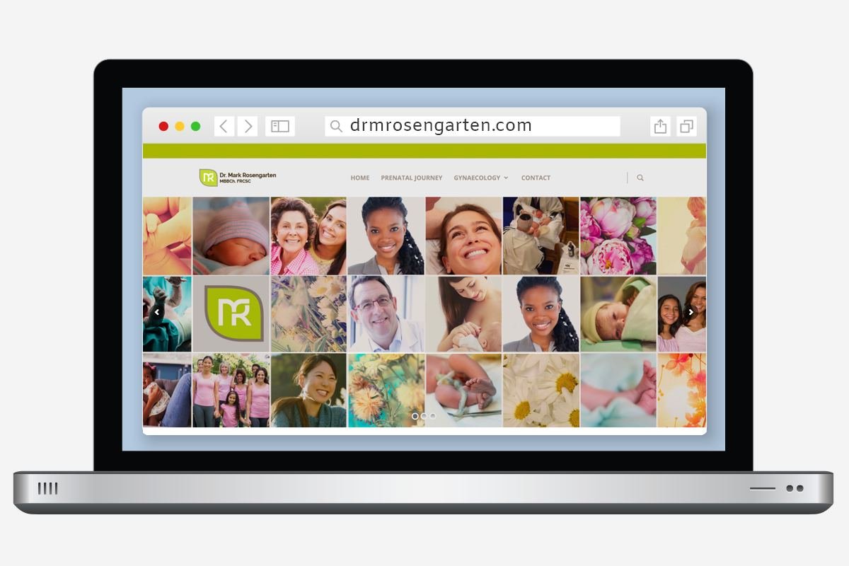 Dr. Rosengarten website on a laptop